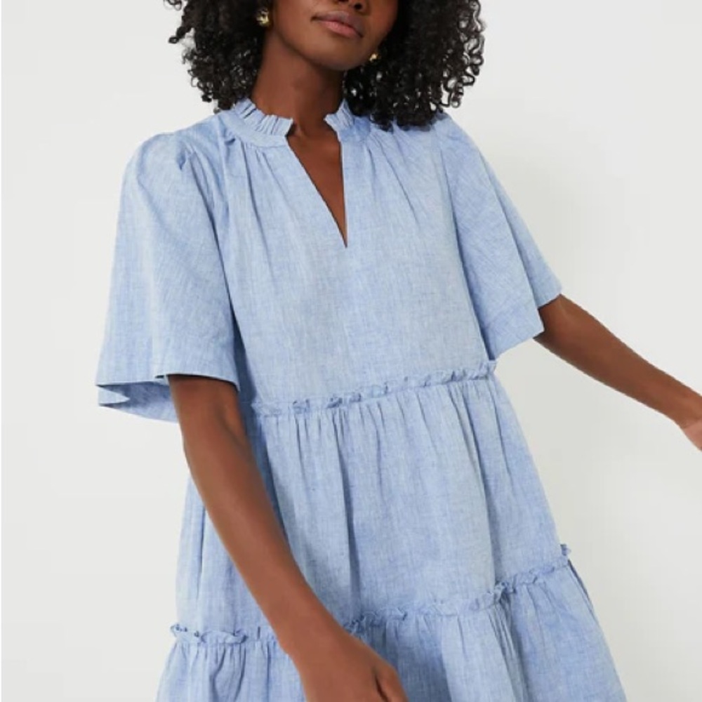 Tuckernuck Chambray Crawford Light Blue Mini Dress